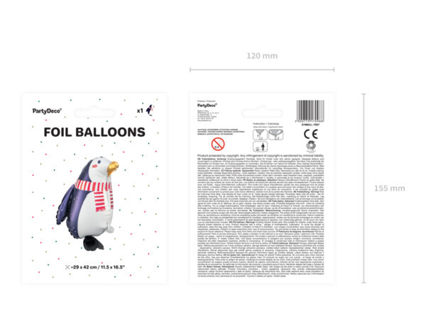 Ballon aluminium Pingouin 29x42cm